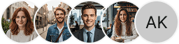 Multiple investor profile avatars on Futuristic Fundex trading review block